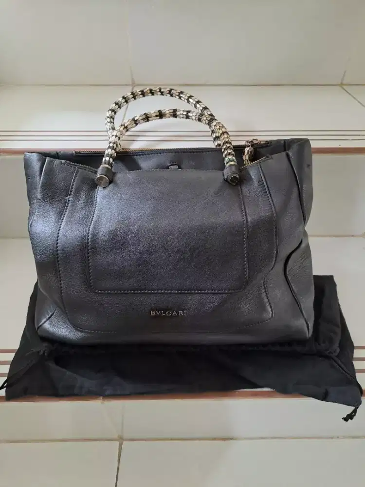 Bulgari serpenti handbag leather