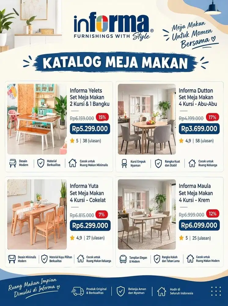 Aneka set meja makan