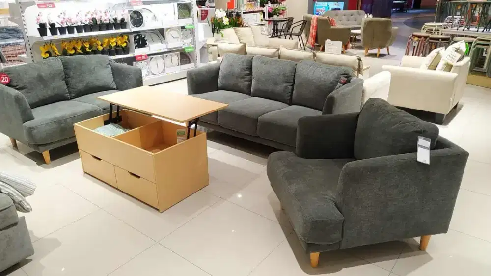SOFA SET BAHAN FABRIC/KAIN
