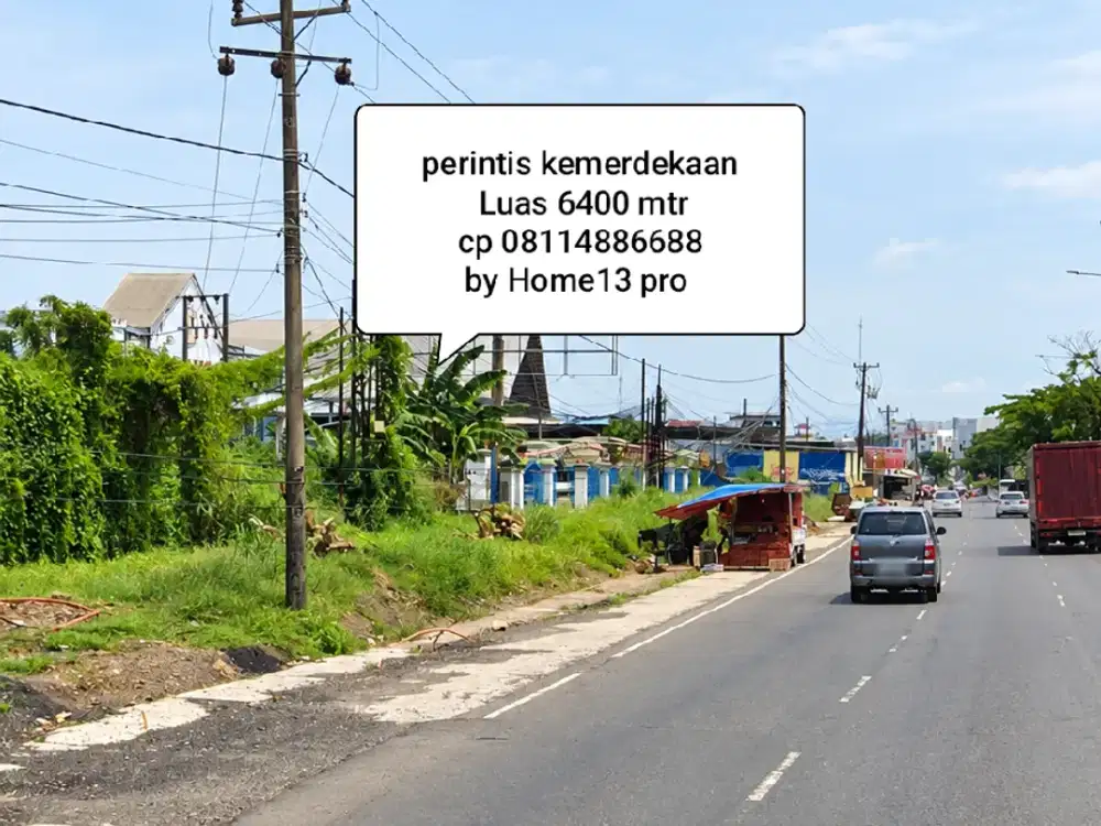 Tanah jl Perintis kemerdekaan 6400 poros jalan utama
