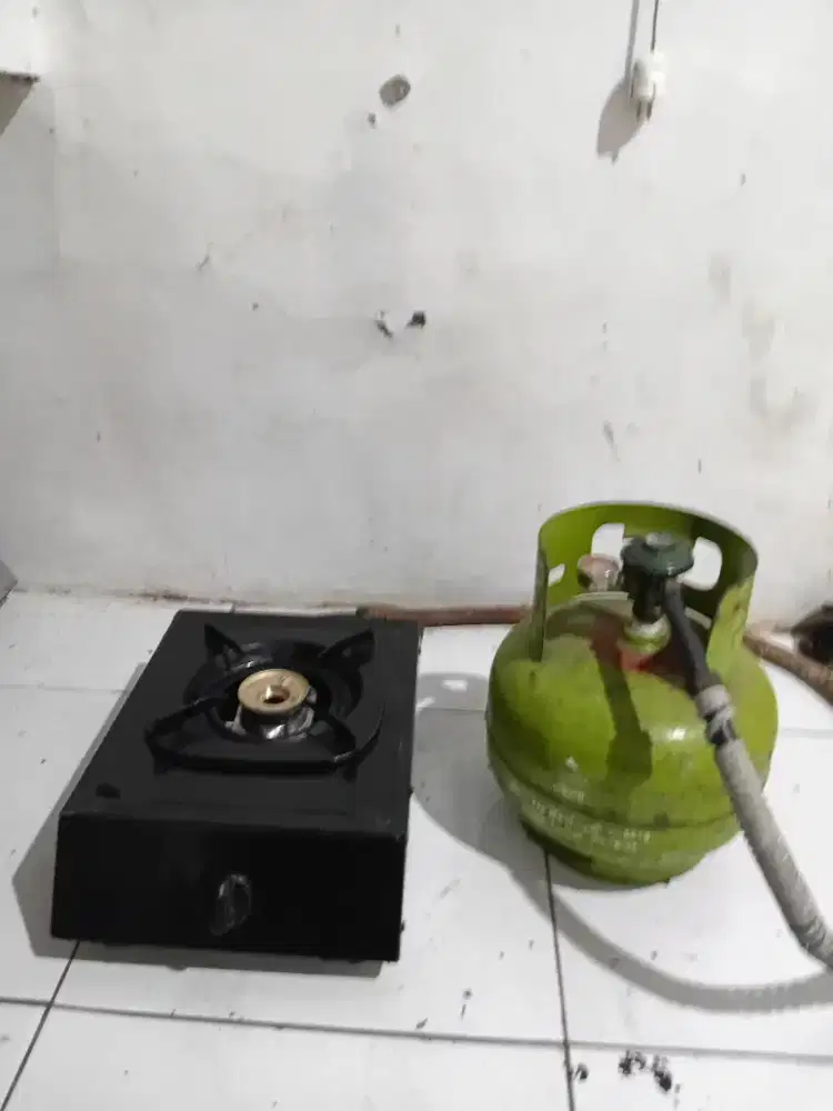 Kompor gas merk Rinnai 1 tungku  satu set lengkap siap pakai komplit