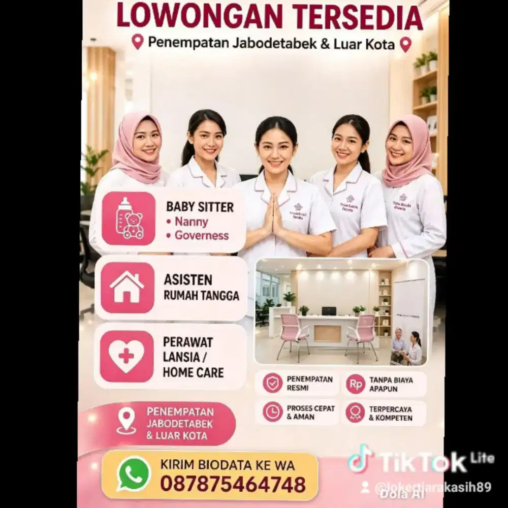 Banyak Job Baby Sitter ART & Perawat Lansia Terpercaya Terakreditasi