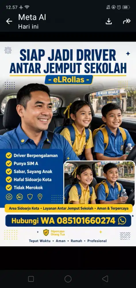 Butuh driver antar jemput okee