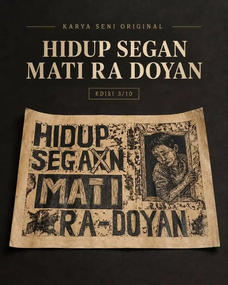 Seni Cukil Kayu Original Nur Iksan Breykele Hidup Segan Mati Ra Doyan