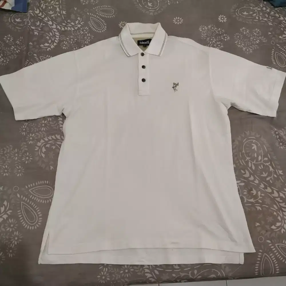 Kaos Kerah Polo Shirt Golf Ashworth Original Putih