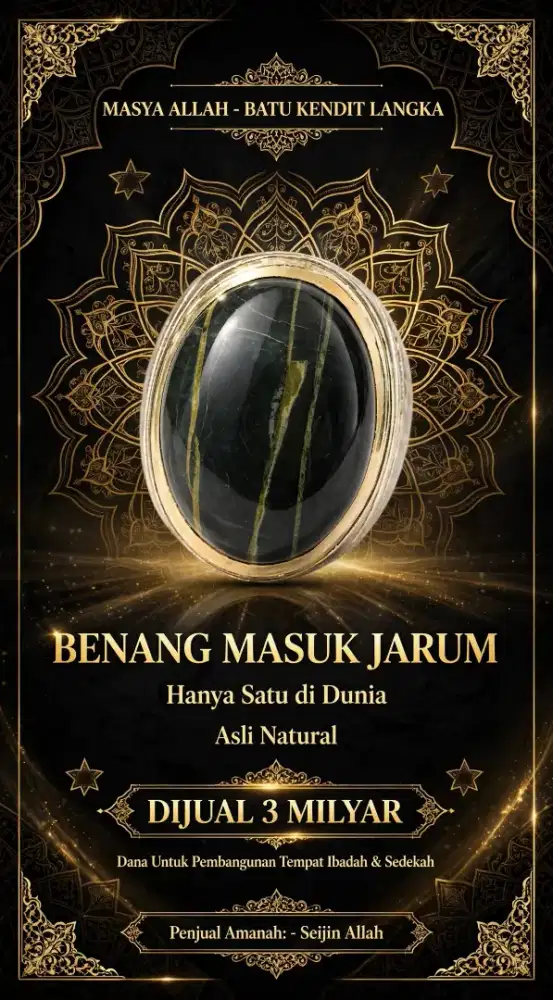 Batu gambar benang masuk jarum