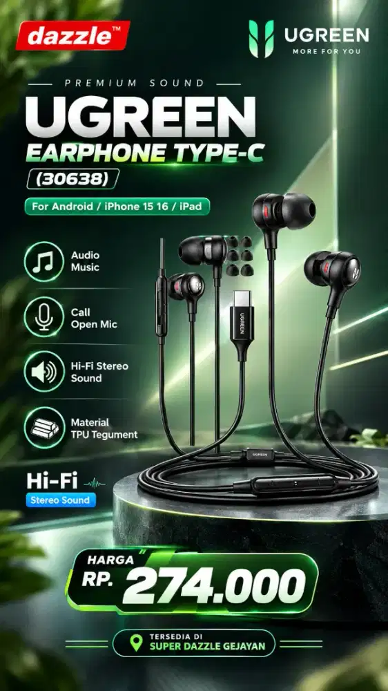 UGREEN TYPE C HEADSET (30638)