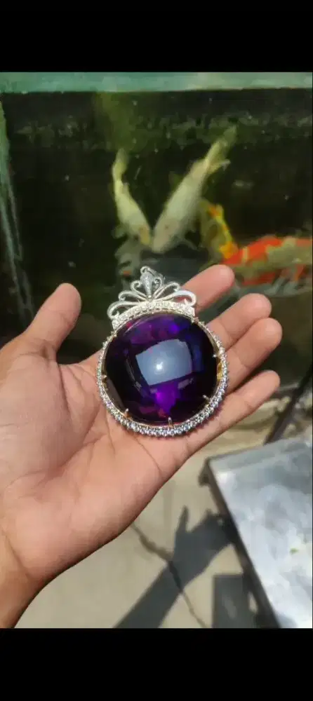 Kalung Permata UNGGU Perak Handmade Elegan