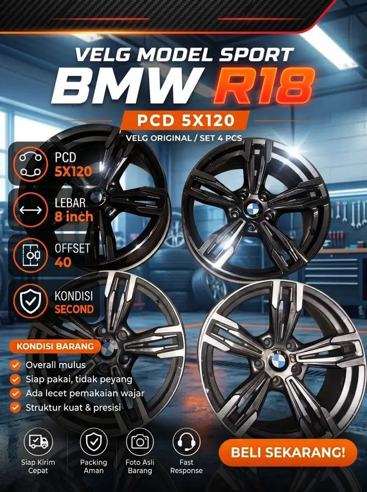 VELG BMW M SPORT RING 18  – BLACK SILVER