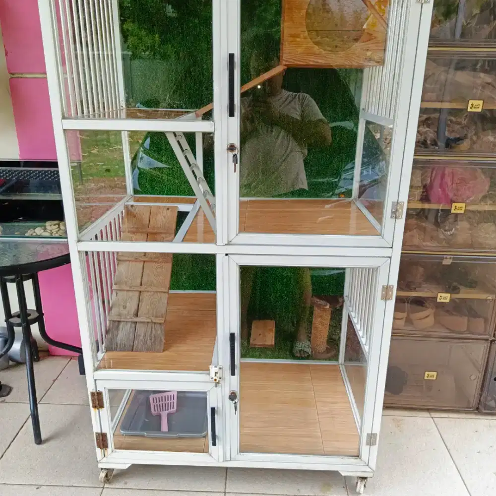 kandang kucing 2 tingkat