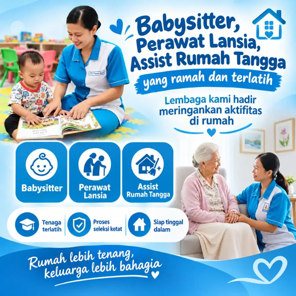 Layanan kami : Art, Babysitter,Perawat Lansia