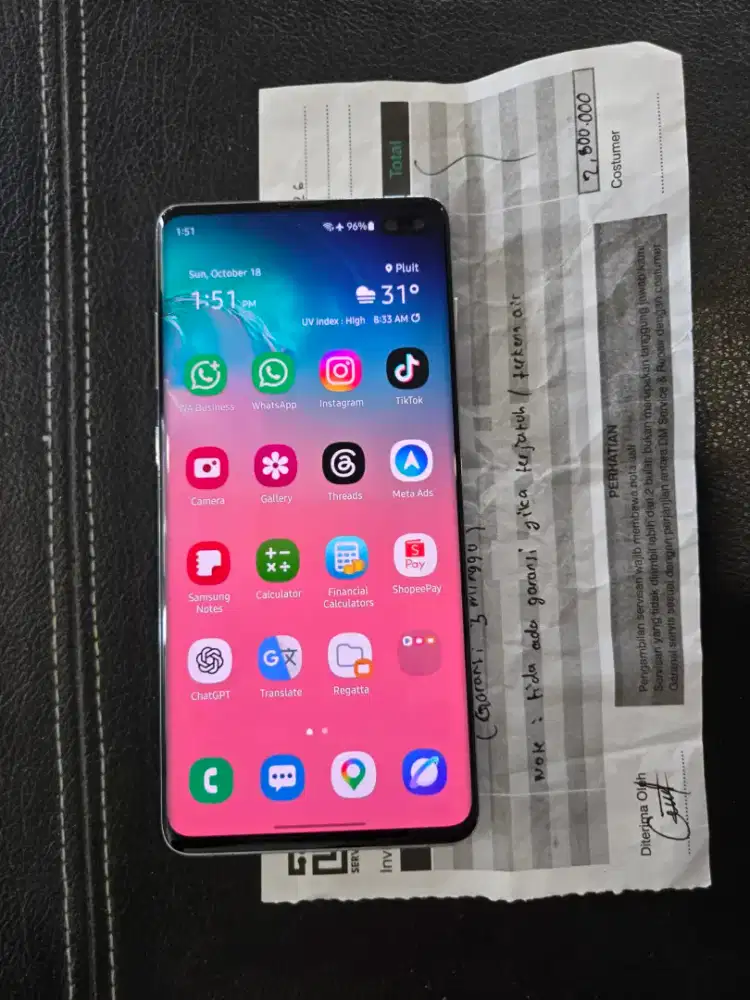 DiJual Samsung S10+ S10 Plus White ex SEIN LCD Baru Original Garansi