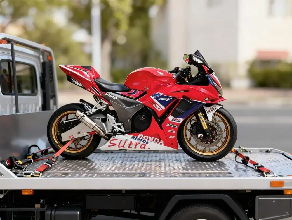 CBR 150 modif moge look. Body2 & arm cover fiber. Murah aja..
