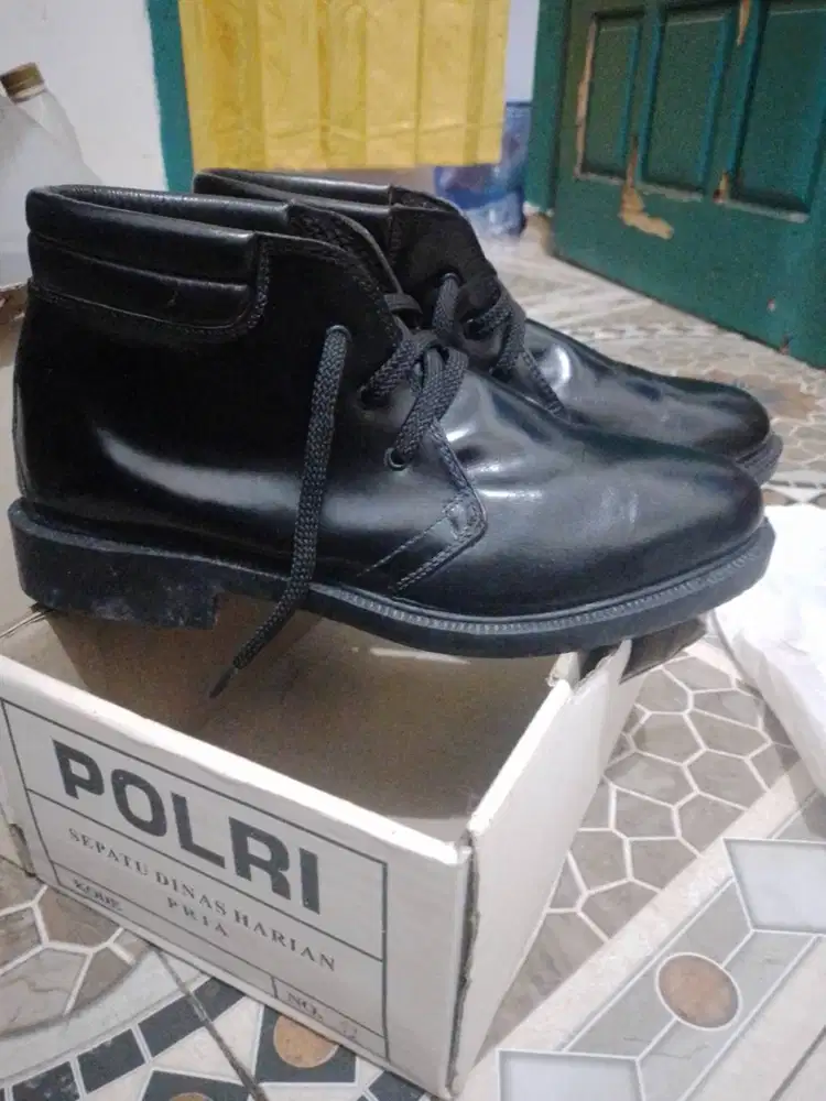 Sepatu PDH Polri Asli Jatah Dinas Harian Size 41 - Bekas Like New