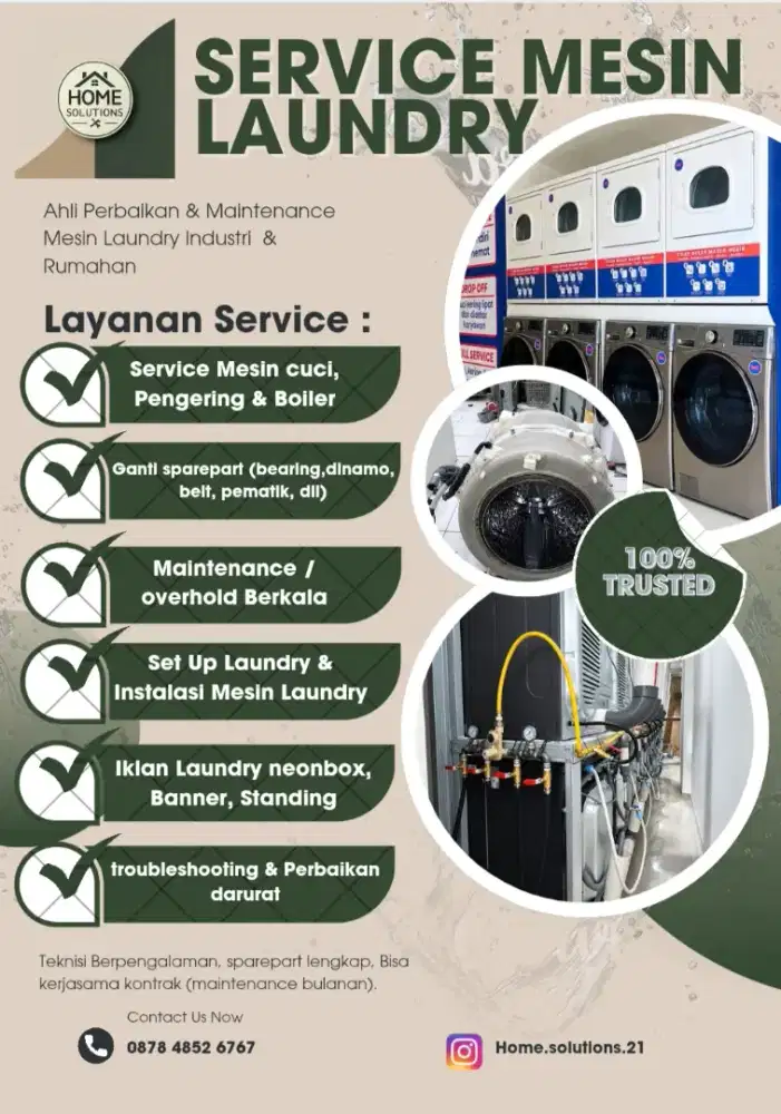 jasa service & set up laundry, pasang partisi, plafon dll