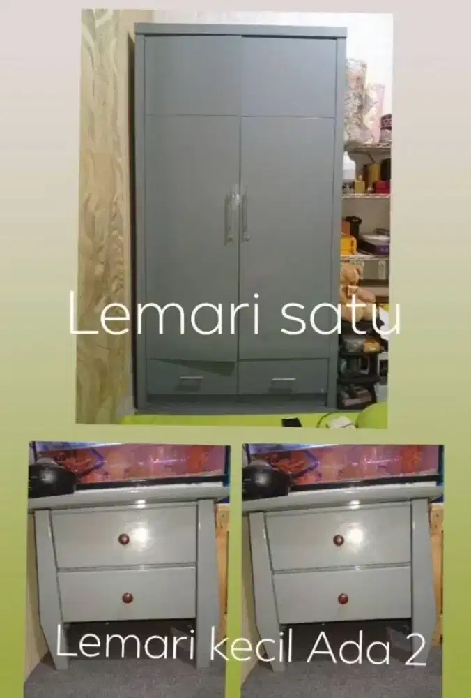 Dijual segera meja makan, lemari, kursi teras