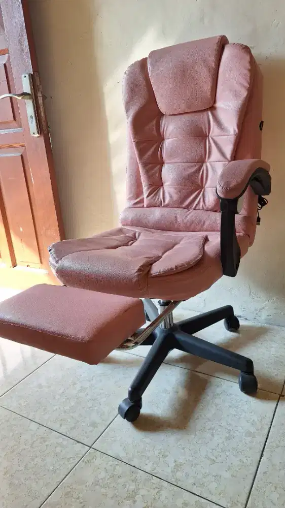 kursi kantor Pink, fitur getar + leg rest