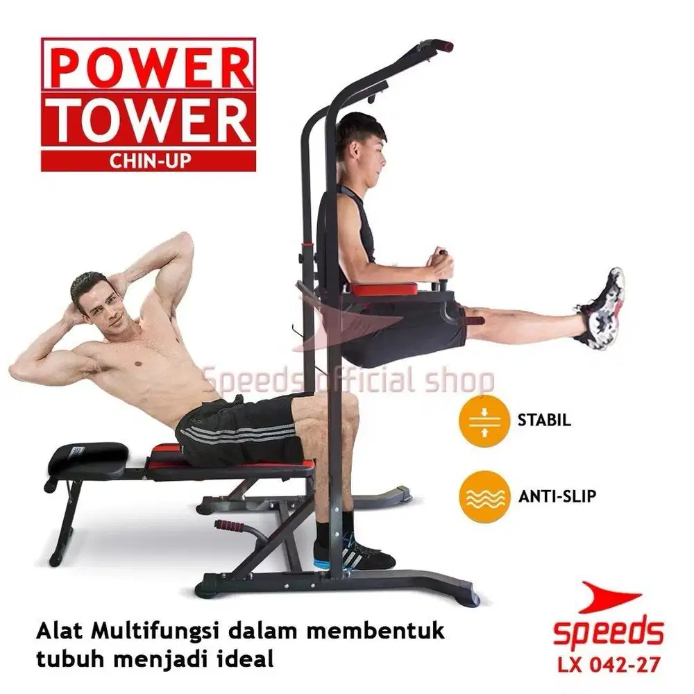 SPEEDS Power Tower Pull Up Bar Chin Up Bar Hanging Bar Gym