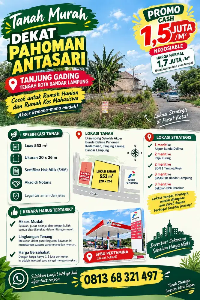 TANAH  KEMILING MURAH
