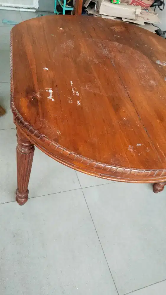 Meja Makan Oval Kayu Jati Gunung ( bukan TPK)