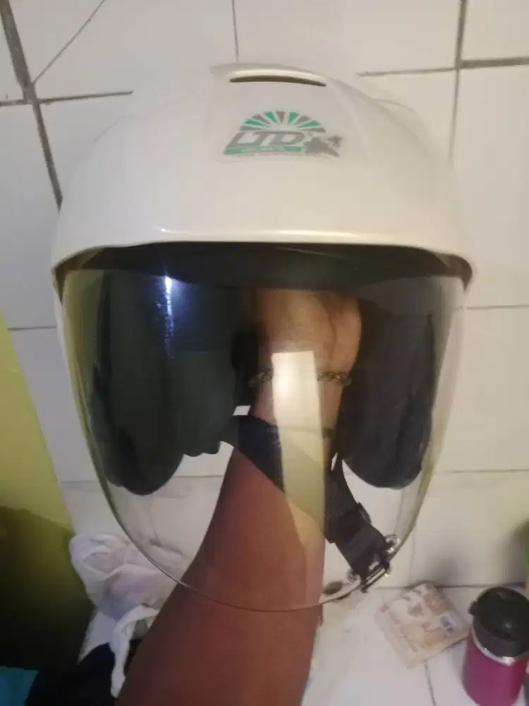 Helm Ltd Sport Asli Original Glossy Half Face L