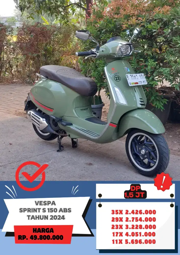 Vespa Sprint S 150 ABS Tahun 2024 Gres Siap Pakai