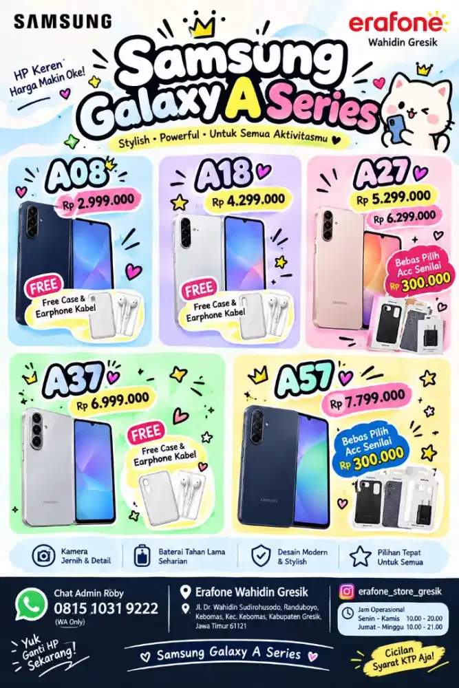 Promo Samsung Galaxy A Series

Harga menarik dan bonus spesial.