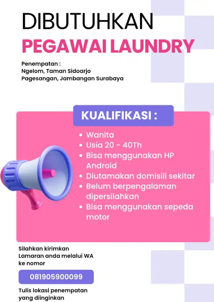 Lowongan Pegawai Laundry