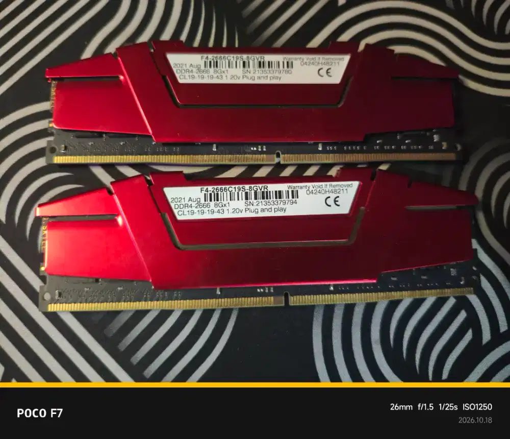 Ram ddr4 16gb  ssd 512gb hardisk 1tb