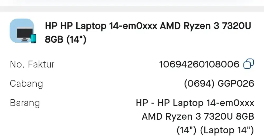 JUAL  LAPTOP BARU