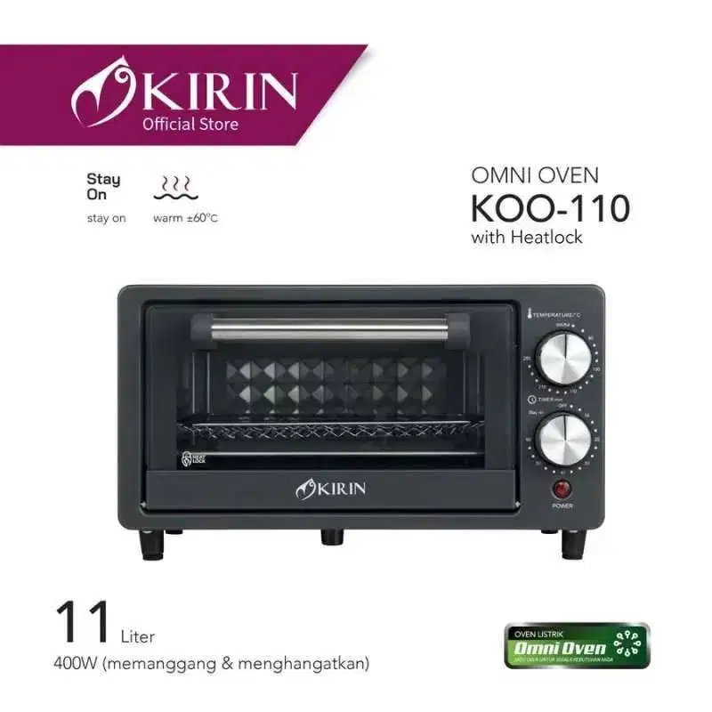 OVEN MEREK KIRIN - Tipe OMNI OVEN KOO-110 (11 Liter) Warna HITAM BNIB