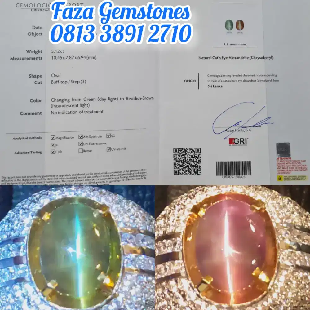 Super Quality Cats Eye Alexandrite Chrysoberyl Srilanka, Recomended