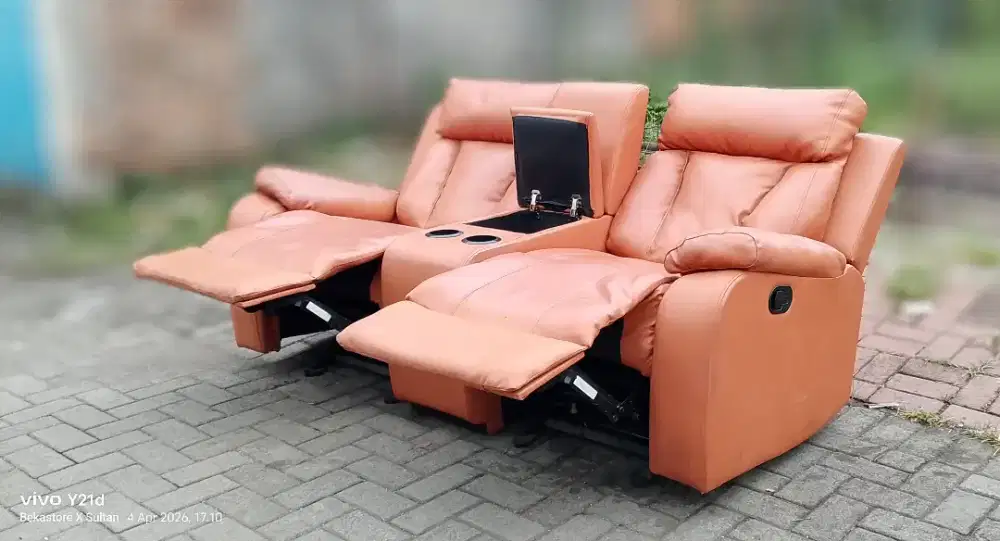 Sofa reclining rocking w/ console box cup holder