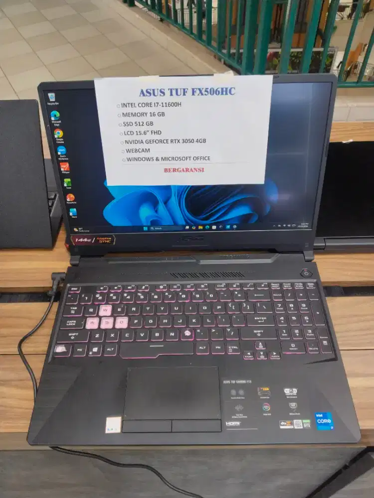SND ASUS TUF F15 I7 GEN 11/RAM 16GB/SSD 512GB/GTX 30504GB