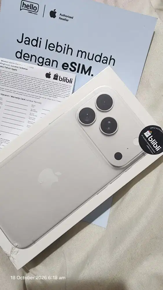 Jual iphone 18 Pro. Silver 256 NEW.