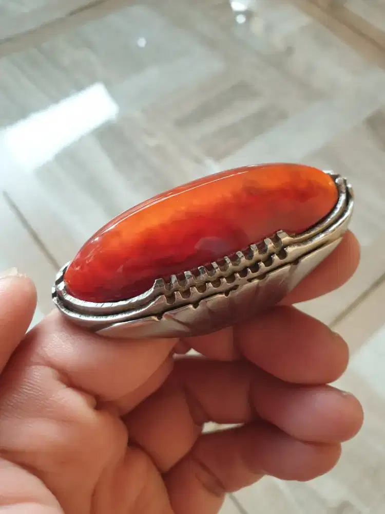 Cincin batu pandan merah redish