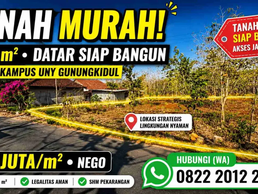 DIJUAL tanah Datar siap bangun