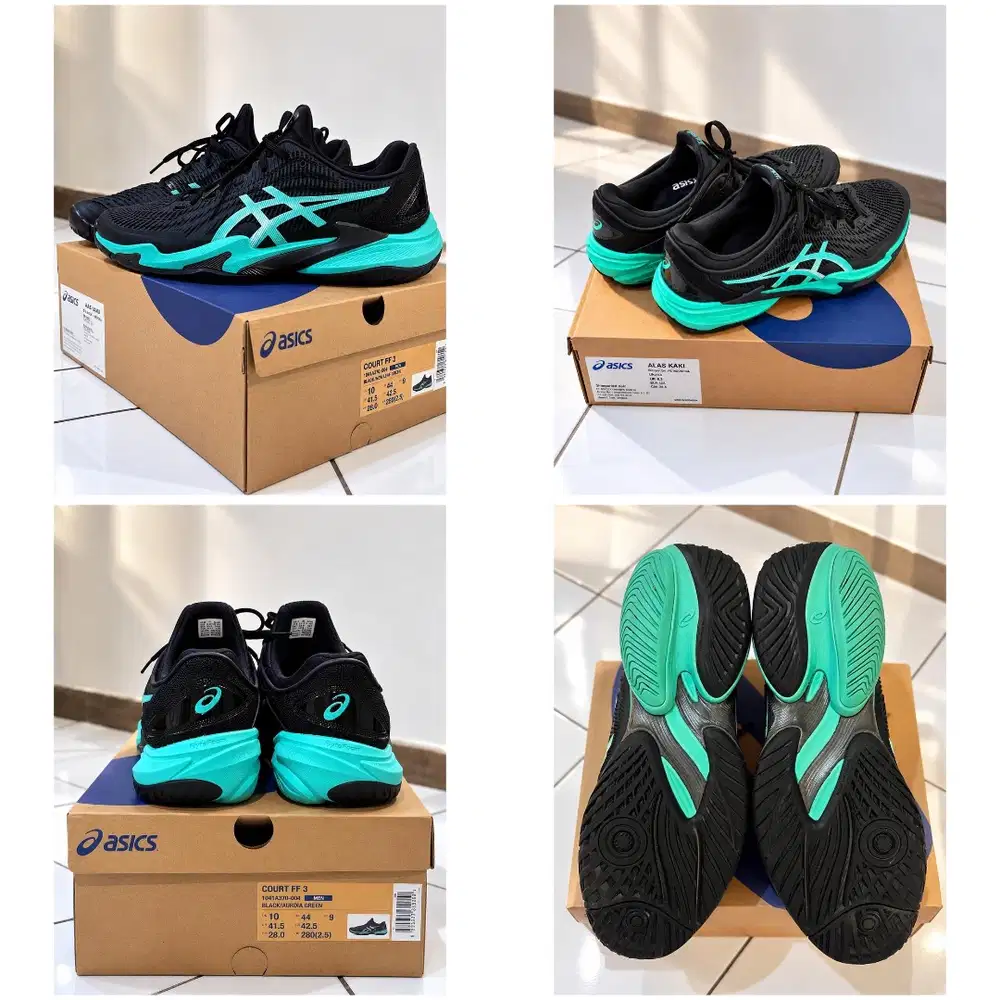 ASICS COURT FF 3 BLACK GREEN SIZE 44 ORIGINAL