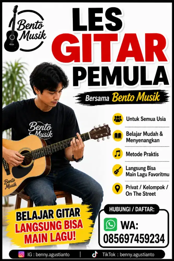 Les Gitar Akustik Dan Elektrik Untuk Pemula