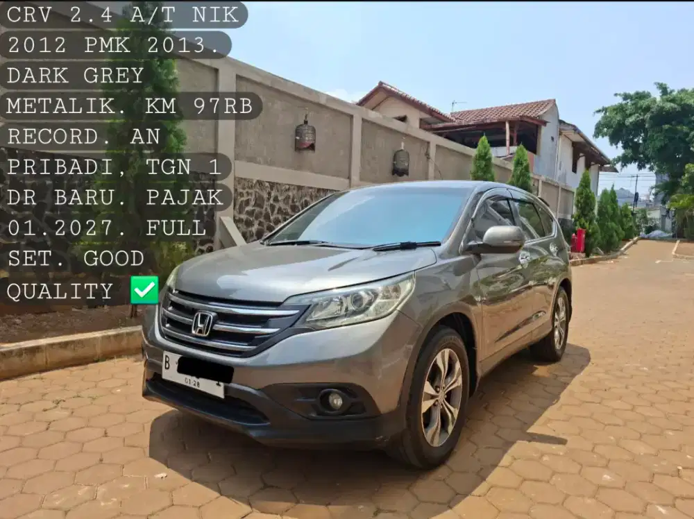 (Harga Cash) CRV 2.4 AT NIK 2012 PMK 2013 ABU ABU GREY