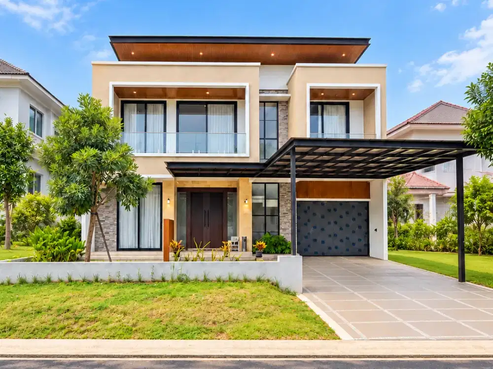 Rumah Modern Tropical di Alam Sutera, LT 350 m², Semi Furnished