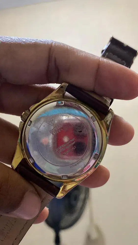 BU - GUESS Original Cewek Bezel Kristal Gold - 400rb Nego Bensin
