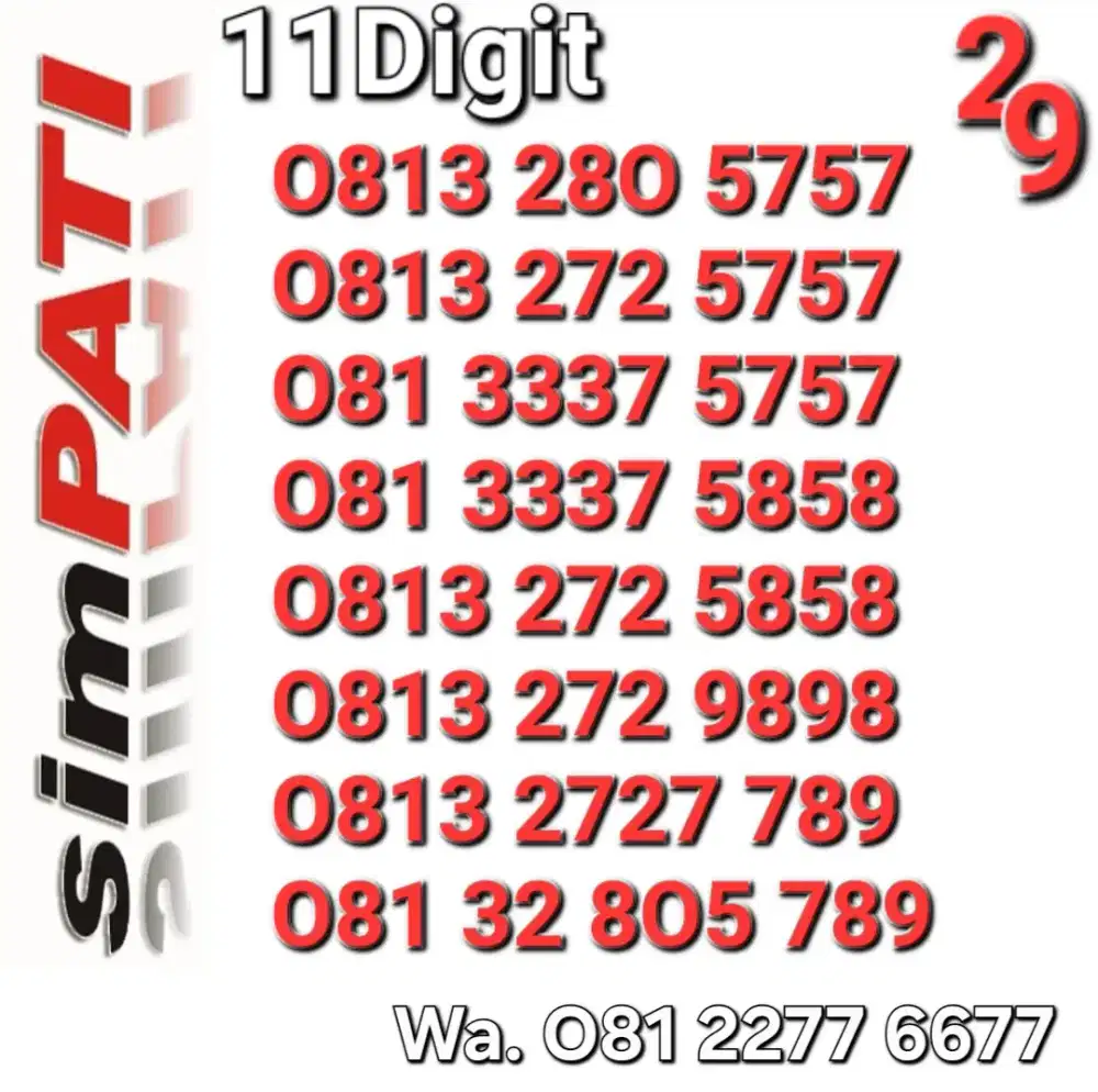 Nomor simpati 11digit 888x