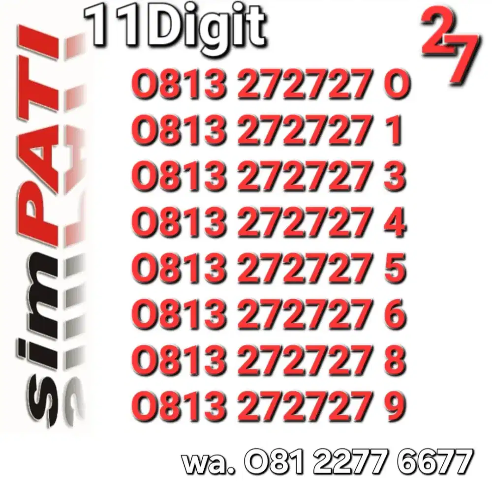 Nomor simpati 11digit 272727x