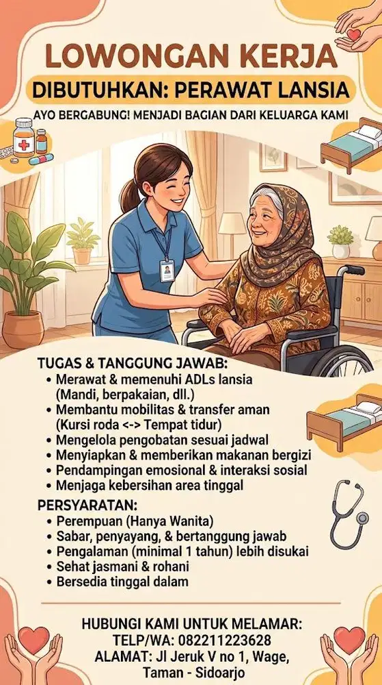 DIBUTUHKAN SEGERA, PERAWAT LANSIA
