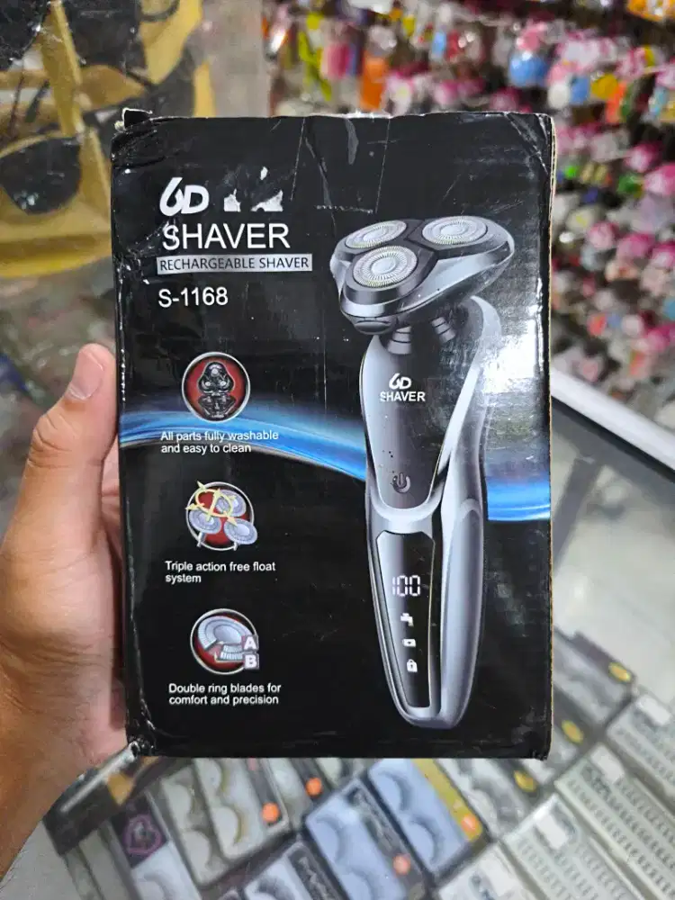 6D Shaver S-1168 Electric Shaver - Pencukur Jenggot & Rambut Anti Air