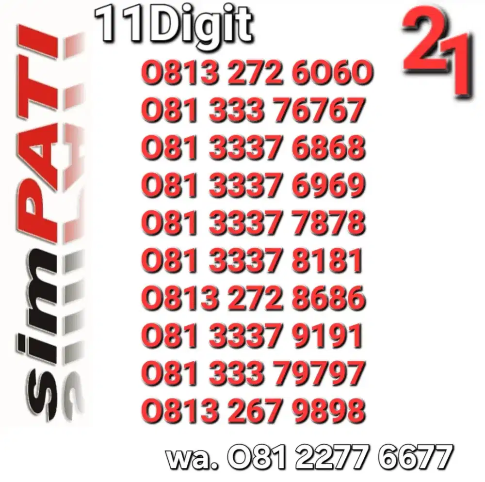 Nomor simpati 11digit 168_6O6O