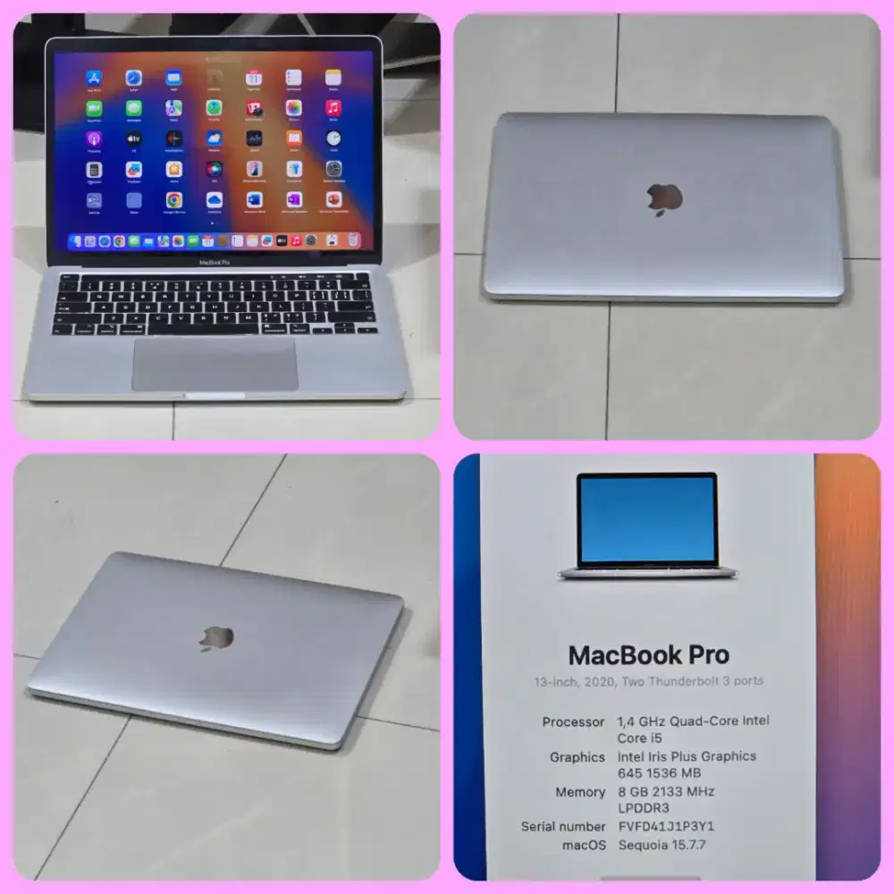 Apple MacBook pro retina 2020 sehat Ram 8gb 256GB touchbar