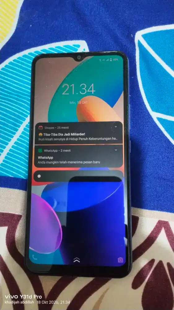 Dijual HP vivo y02 ram3/32 HP no mnus lecet pemakaian
