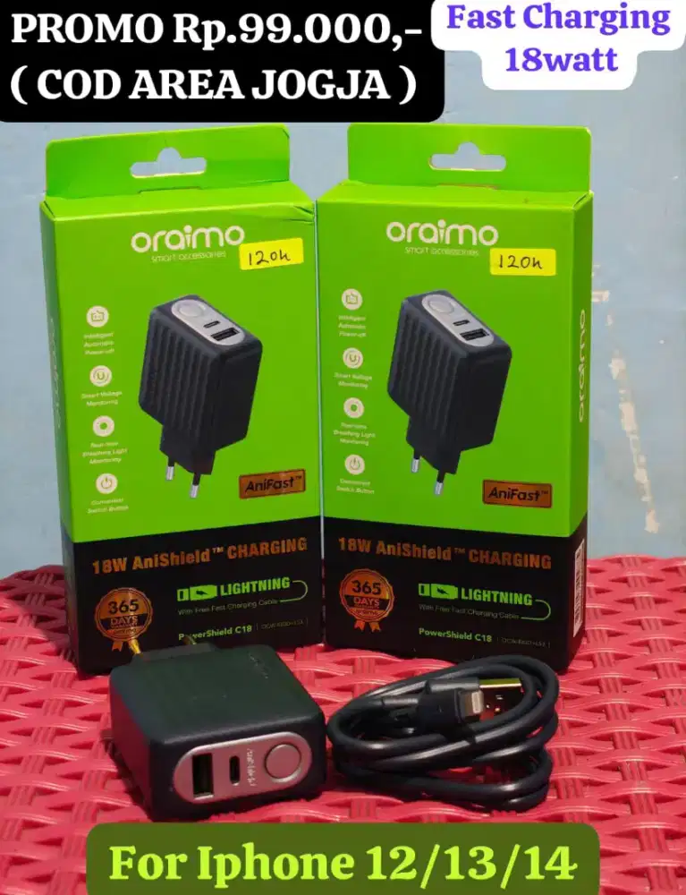 Charger Oraimo 18watt Fast Charging (For Iphone)
